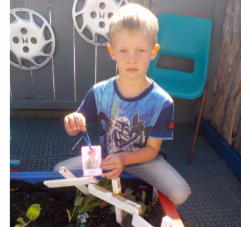 Pre-schooler with cross